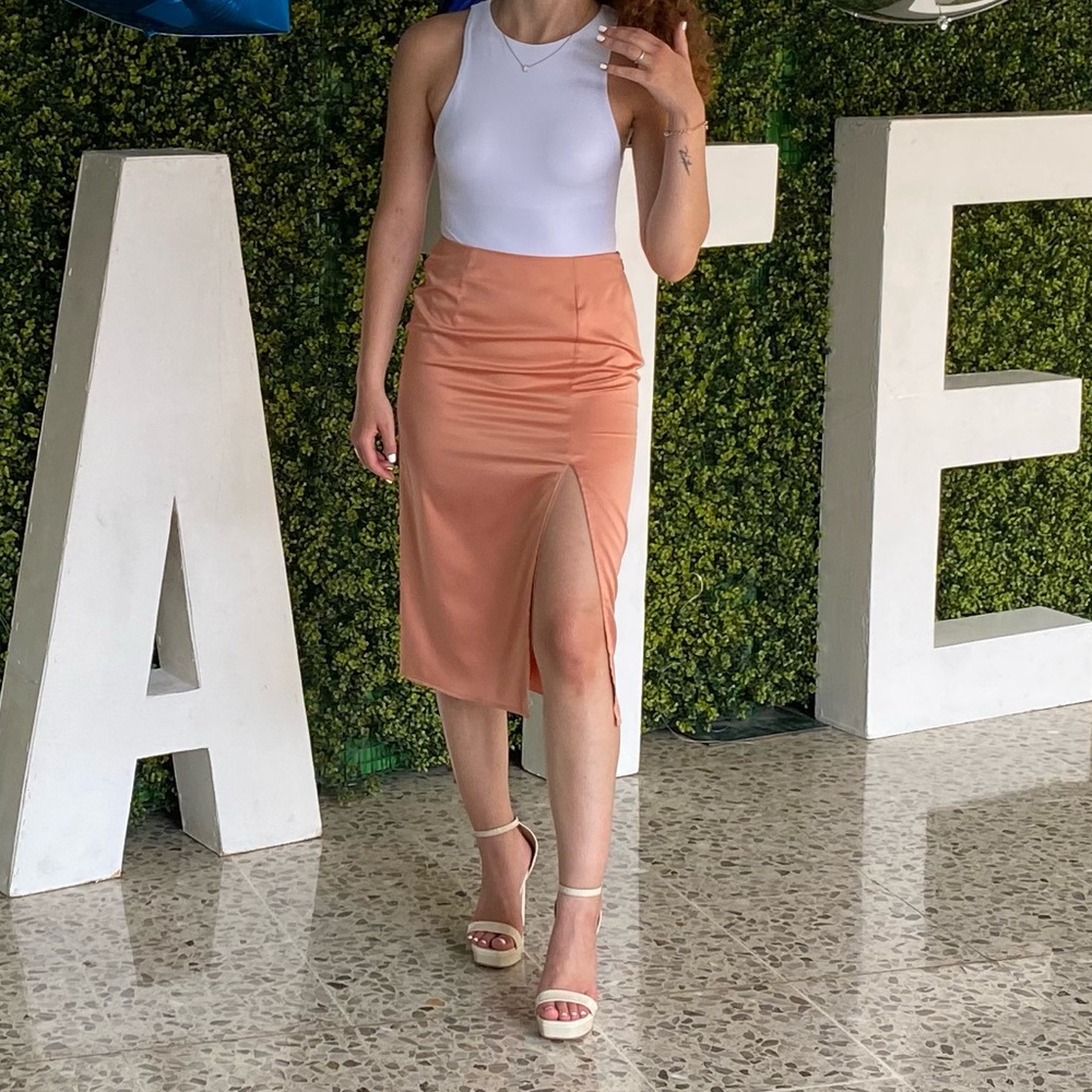 Forever 21 satin midi skirt